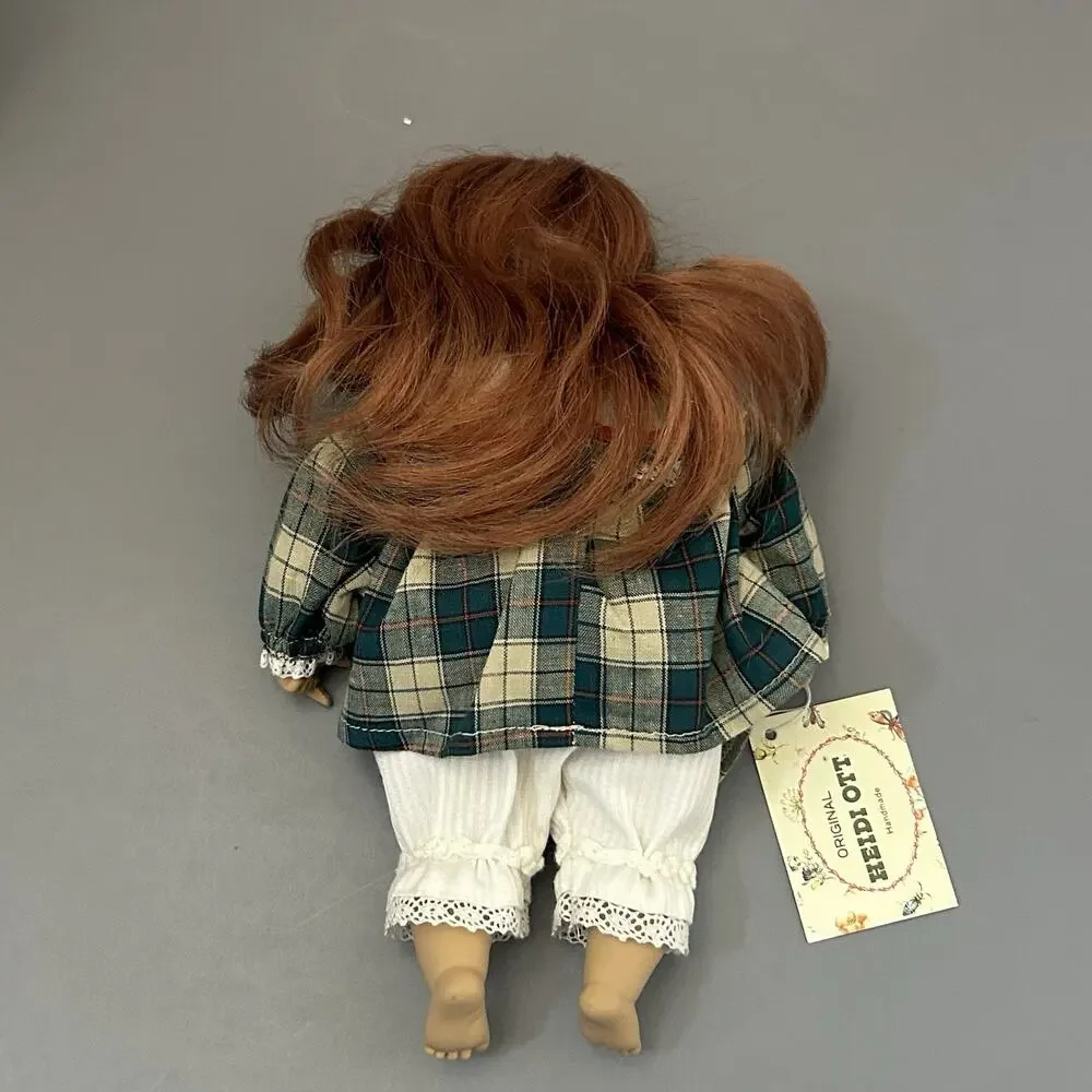 Vintage Heidi Ott Swiss Design Girl Doll w/Painted Clown Face Handmade In Box
